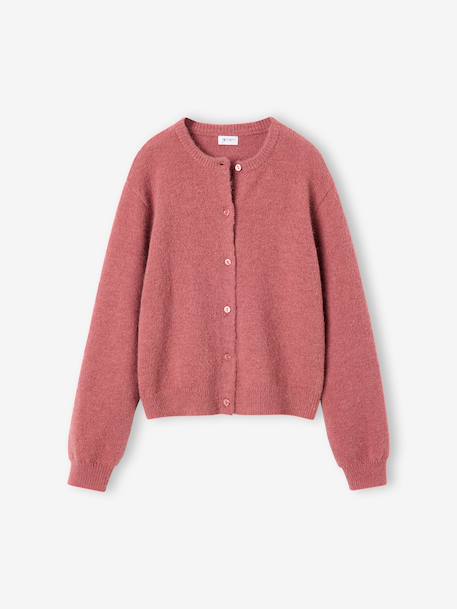 Gilet fille manches longues chocolat+vieux rose 4 - vertbaudet enfant 