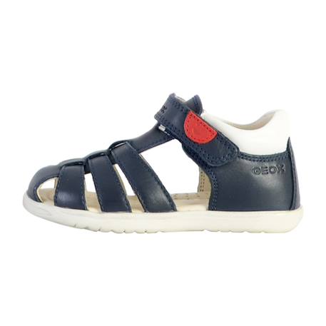 Sandales en cuir à scratch Bleu+Marine+Marine   jaune foncé 8 - vertbaudet enfant 