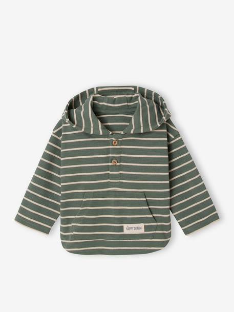 T-shirt à capuche bébé bleu glacier+sable+tomette+vert 19 - vertbaudet enfant 