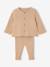 Ensemble bébé mixte gilet pantalon en tricot beige+blanc+vert d'eau+vert sauge 1 - vertbaudet enfant 
