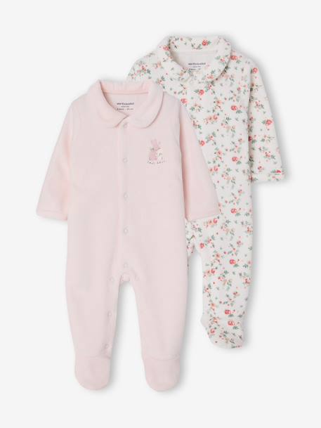 Lot de 2 dors-bien bébé ouverture devant cappuccino+rose pâle+vert sauge 17 - vertbaudet enfant 