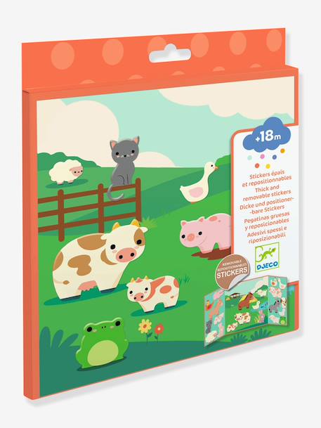 Stickers repositionnables animaux ferme rouge 1 - vertbaudet enfant 