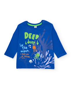 -T-shirt garçon en maille avec motifs océaniques