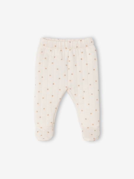 Ensemble matelassé gilet + pantalon à pieds entièrement imprimé écru+rose+vanille 16 - vertbaudet enfant 