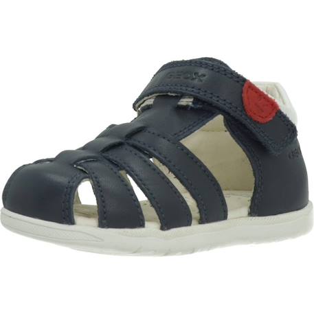 Sandales en cuir à scratch Bleu+Marine+Marine   jaune foncé 4 - vertbaudet enfant 