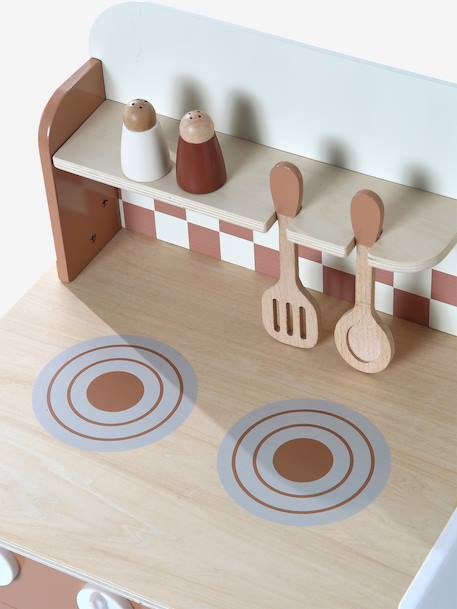 Cuisine en bois FSC® avec accessoires caramel+écru+rose+vert sauge 7 - vertbaudet enfant 