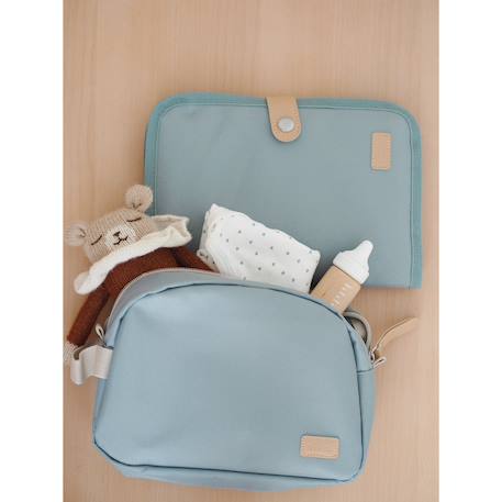 Protège carnet de santé pratique et organisé Bleu marine rayé+Vert sauge 12 - vertbaudet enfant 