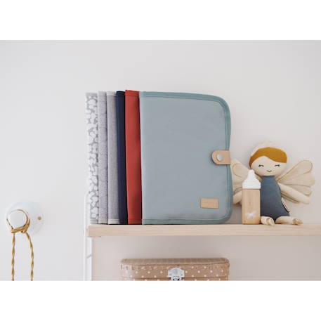 Protège carnet de santé pratique et organisé Bleu marine rayé+Vert sauge 11 - vertbaudet enfant 