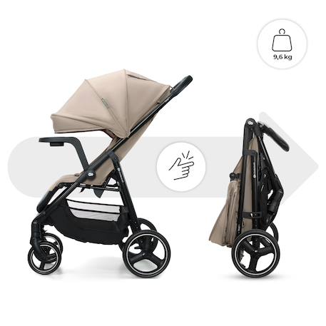 Poussette TRIG 3 TR avec plateau click & fold, assise allongée 91,5 cm, roues pivotantes 360°, capote déperlante Beige+Gris+Marron+Noir 3 - vertbaudet enfant 