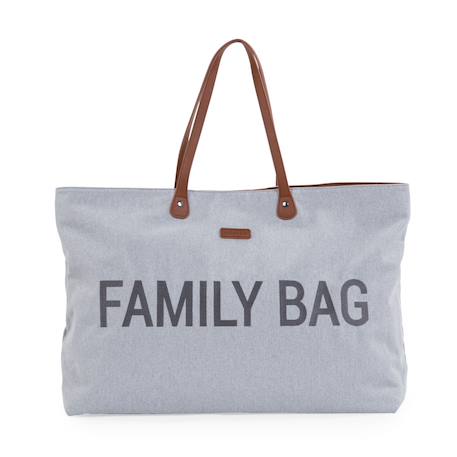 Sac à langer de voyage grande contenance design family bag Blanc imprimé+Gris toile 7 - vertbaudet enfant 
