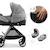 Poussette 2 en 1 Kinderkraft VESTO 2 memory buttons, nacelle ventilée 3 zones, pliage avec siège, éco?cuir, accessoires inclus Gris+Noir 4 - vertbaudet enfant 