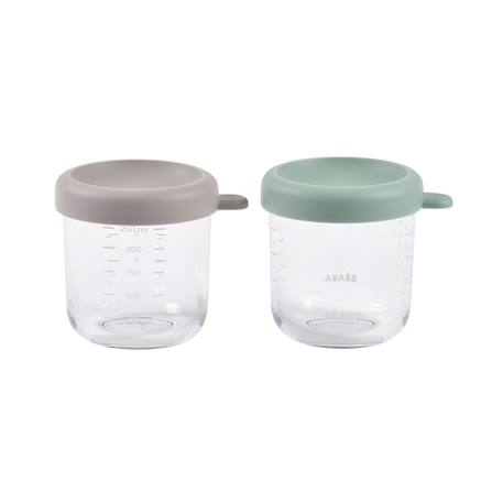 Lot de 2 portions repas en verre 250 ml Vert sauge/gazelle 1 - vertbaudet enfant 
