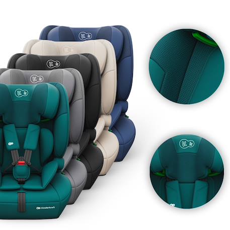 Siège auto Kinderkraft COMFORT UP 2 PLUS i-Size 76-150 cm harnais 5 points + organisateur voiture Beige+Gris+Noir+Vert 24 - vertbaudet enfant 