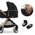 Poussette 2 en 1 Kinderkraft VESTO 2 memory buttons, nacelle ventilée 3 zones, pliage avec siège, éco?cuir, accessoires inclus Gris+Noir 10 - vertbaudet enfant 