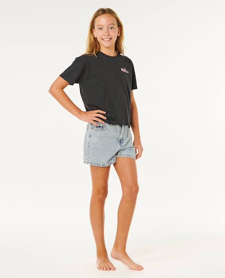 Top layday crop fille Bone+Washed black 10 - vertbaudet enfant 
