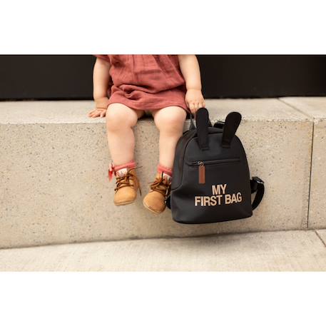 Sac à dos enfant my first bag Beige matelassé+Blanc noir+Noir or+Rose blanc 16 - vertbaudet enfant 