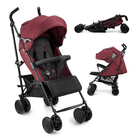 Poussette SIESTA 2 pliage canne jusqu’à 22 kg, légère 7,9 kg, repose-pieds réglable, capote ventilée Gris+Noir+Rouge 13 - vertbaudet enfant 