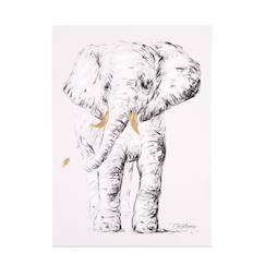 Linge de maison et décoration-Décoration-Décoration murale peinture éléphant 30x40cm
