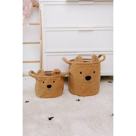 Panier de rangement 25x20x20 cm teddy Blanc cassé+Neutre 10 - vertbaudet enfant 