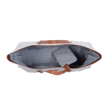 Sac à langer de voyage grande contenance design family bag Blanc imprimé+Gris toile 11 - vertbaudet enfant 