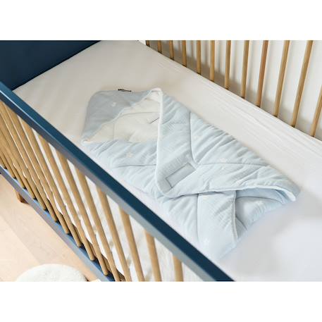 Couverture enveloppante universelle écharpe bébé Fleur bleu+Neutre 2 - vertbaudet enfant 