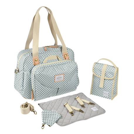 Sac à langer iconique grand volume 23 l geneve Imprimé jeu vert sauge 4 - vertbaudet enfant 