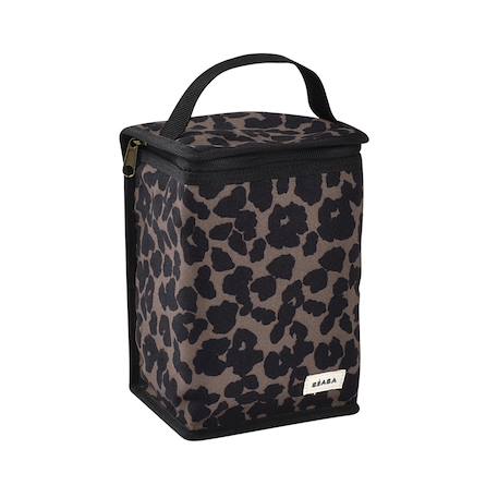 Pochette repas isotherme 2,8 l Léopard+Noir /or rose 3 - vertbaudet enfant 