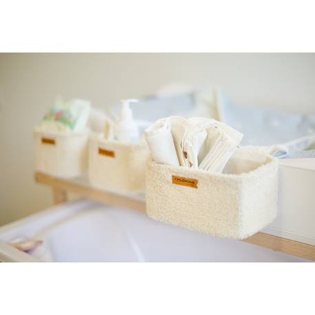 Lot de 3 paniers de rangement suspendus Teddy blanc cassé 2 - vertbaudet enfant 