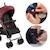 Poussette SIESTA 2 pliage canne jusqu’à 22 kg, légère 7,9 kg, repose-pieds réglable, capote ventilée Gris+Noir+Rouge 17 - vertbaudet enfant 