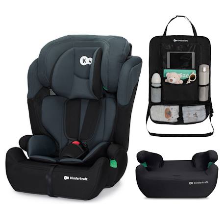 Siège auto Kinderkraft COMFORT UP i-Size 76-150 cm ceinture sécurité + organisateur Gris+Noir+Vert 7 - vertbaudet enfant 