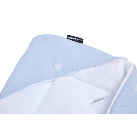 Couverture enveloppante universelle écharpe bébé Fleur bleu+Neutre 5 - vertbaudet enfant 