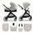 Poussette 2 en 1 Kinderkraft VESTO 2 memory buttons, nacelle ventilée 3 zones, pliage avec siège, éco?cuir, accessoires inclus Beige+Gris+Noir 1 - vertbaudet enfant 