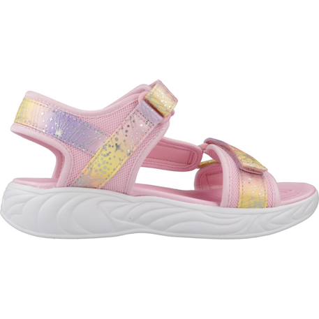 Sandales à scratch fille Rose+Rose lpmt+Violet prmt 7 - vertbaudet enfant 