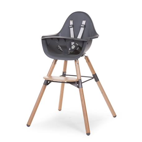 Chaise haute évolutive réglable en hauteur Anthracite+Menthe 1 - vertbaudet enfant 