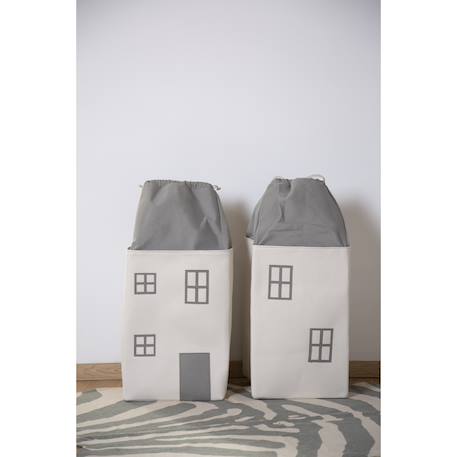 Coffre à jouets pour enfants Gris/blanc cassé 2 - vertbaudet enfant 