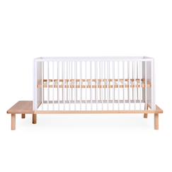 Chambre et rangement-Lit bébé évolutif sommier à lattes à hauteur réglable 70x140cm