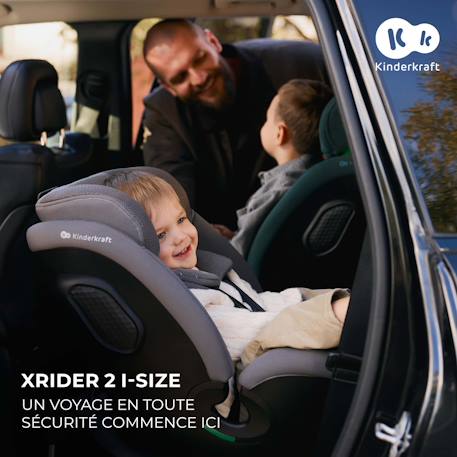 Siège auto kinderkraft xrider 2 i-size 40-150 cm rotation 360° isofix + organisateur voiture noir Gris+Noir+Vert 6 - vertbaudet enfant 