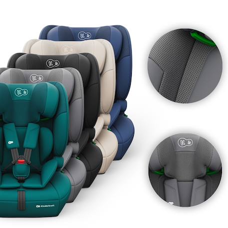 Siège auto Kinderkraft COMFORT UP 2 PLUS i-Size 76-150 cm harnais 5 points + organisateur voiture Beige+Gris+Noir+Vert 12 - vertbaudet enfant 