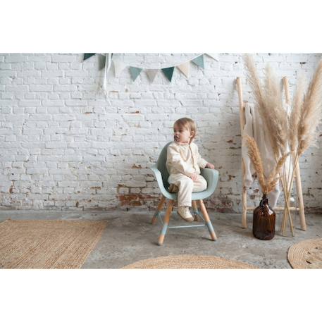 Chaise haute évolutive réglable en hauteur Anthracite+Menthe 8 - vertbaudet enfant 