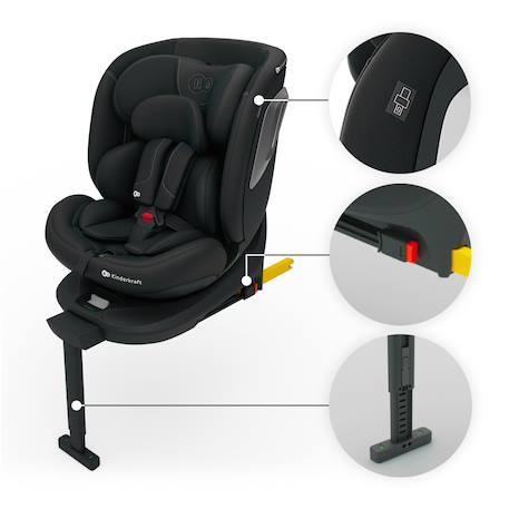 Siège auto Kinderkraft I-360 2 PLUS i-Size 40-150 cm 360° isofix + organisateur voiture Gris+Noir+Vert 10 - vertbaudet enfant 