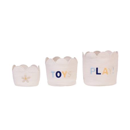Panier fleur 30x30x30cm corde de coton Blanc cassé 6 - vertbaudet enfant 