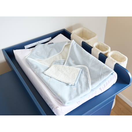 Cape de bain + gant 80 x 80 cm Fleur bleu 2 - vertbaudet enfant 