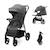 Poussette TRIG 3 TR avec plateau click & fold, assise allongée 91,5 cm, roues pivotantes 360°, capote déperlante Beige+Gris+Marron+Noir 7 - vertbaudet enfant 