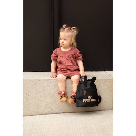 Sac à dos enfant my first bag Beige matelassé+Blanc noir+Noir or+Rose blanc 14 - vertbaudet enfant 