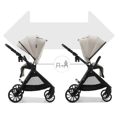 Poussette Kinderkraft VESTO 2 pliage avec assise installée, siège réversible jusqu’à 22 kg, roues 8/11”, éco-cuir Beige+Gris+Noir 4 - vertbaudet enfant 