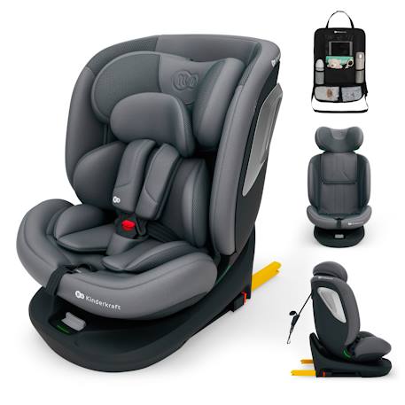 Siège auto Kinderkraft I-GROW 2 PLUS i-Size 40-150 cm évolutif 4 en 1 + organisateur voiture Bleu+Gris+Vert 7 - vertbaudet enfant 