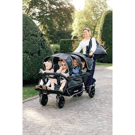 Sixseater poussette capacité 6 enfants + housse de pluie + pare-soleil Noir 5 - vertbaudet enfant 