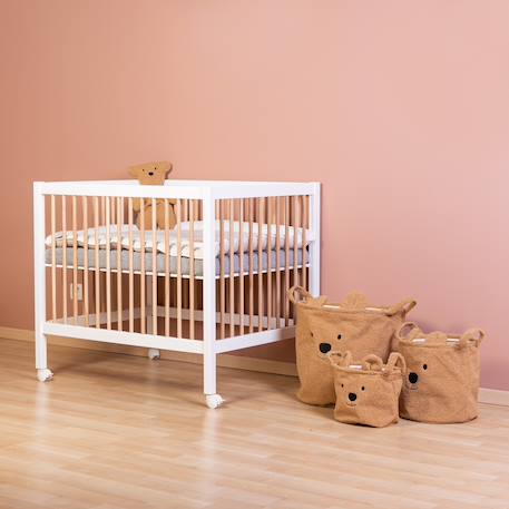 Panier de rangement 40x40x40 cm teddy Blanc cassé+Neutre 10 - vertbaudet enfant 