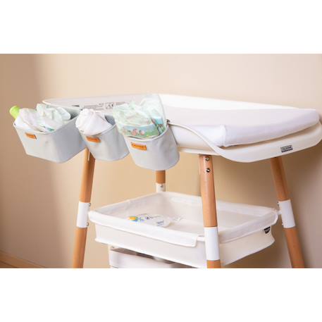 Lot de 3 paniers de rangement suspendus Gris clair 2 - vertbaudet enfant 