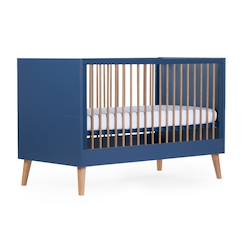 Chambre et rangement-Lit bébé évolutif sommier à lattes à hauteur réglable 70x140cm